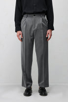 Antioch Gri Relax Fit Pilili Erkek Pantolon