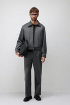 Antioch Gri Relaxed Fit Fermuarlı Erkek Mont