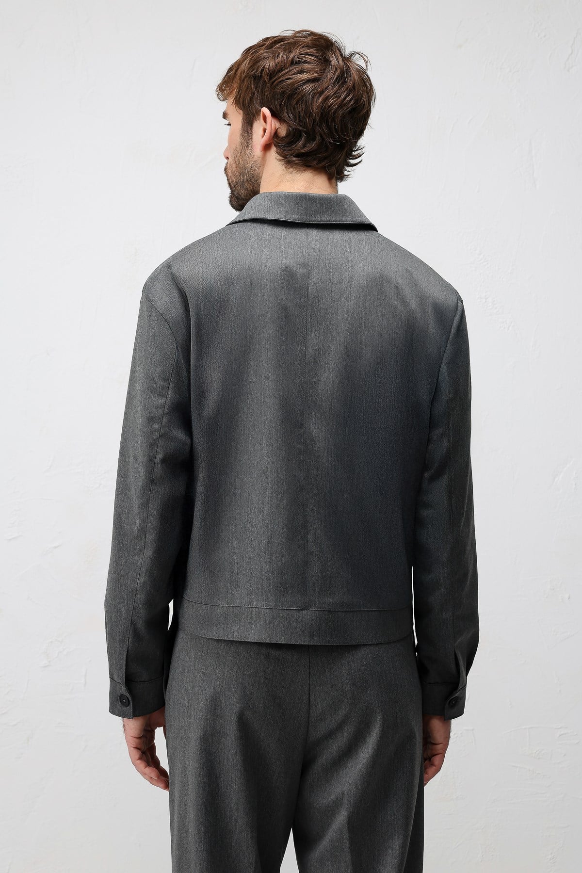 Antioch Gri Relaxed Fit Fermuarlı Erkek Mont