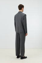 Antioch Gri Relaxed Kruvaze Erkek Blazer Ceket