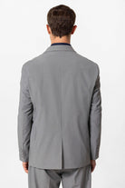 Antioch-Gri Tek Düğme Kruvaze Erkek Blazer Ceket-Ceket-5-Milagron.com