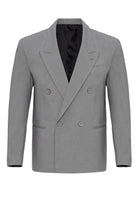 Antioch-Gri Tek Düğme Kruvaze Erkek Blazer Ceket-Ceket-6-Milagron.com