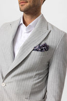 Antioch-Gri Tek Düğme Kruvaze Kapama çizgili Erkek Blazer Ceket-Blazer Ceket-8-Milagron.com