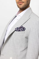 Antioch-Gri Tek Düğme Kruvaze Kapama çizgili Erkek Blazer Ceket-Blazer Ceket-9-Milagron.com