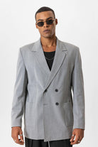 Antioch-Gri Torba Cepli Kruvaze Erkek Blazer Ceket-Ceket-1-Milagron.com