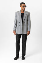 Antioch-Gri Torba Cepli Kruvaze Erkek Blazer Ceket-Ceket-2-Milagron.com