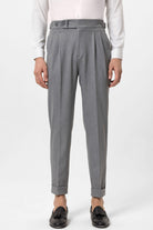 Antioch-Gri Yüksek Bel Pileli Carrot Fit Erkek Pantolon-Pantolon-1-Milagron.com