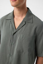 Antioch-Antioch Haki Apaş Yaka Modal Kumaş Erkek Gömlek-Gömlek-3-Milagron.com