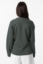 Antioch-Haki Bağlamalı Kimono Kadın Gömlek-Gömlek-4-Milagron.com