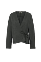 Antioch-Haki Bağlamalı Kimono Kadın Gömlek-Gömlek-5-Milagron.com