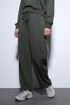 Antioch-Antioch Haki Basic Düz Paça Kadın Eşofman Altı-Eşofman-2-Milagron.com