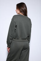 Antioch-Antioch Haki Basic Kadın Sweatshirt-Sweatshirt-4-Milagron.com