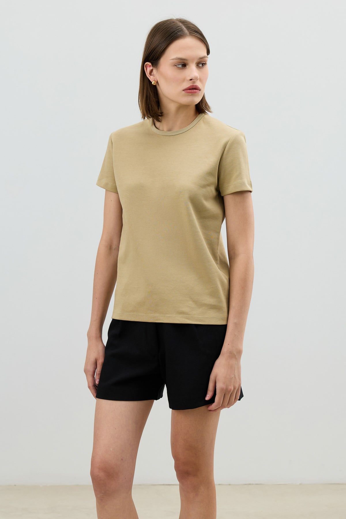Antioch Haki Basic Kadın T-Shirt
