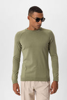 Antioch-Haki Bisiklet Yaka Slim Fit Triko Kazak-Kazak-3-Milagron.com