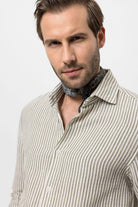 Antioch-Haki Çizgili Erkek Gömlek-Gömlek-5-Milagron.com