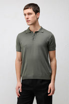 Antioch Haki Comfort Slim Polo Yaka Erkek Triko T-Shirt