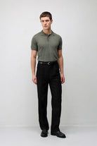 Antioch Haki Comfort Slim Polo Yaka Erkek Triko T-Shirt