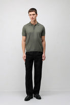 Antioch Haki Comfort Slim Polo Yaka Erkek Triko T-Shirt