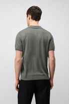 Antioch Haki Comfort Slim Polo Yaka Erkek Triko T-Shirt
