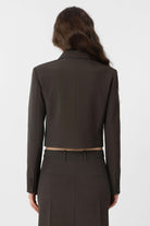 Antioch-Haki Crop Kadın Blazer Ceket-Blazer Ceket-4-Milagron.com