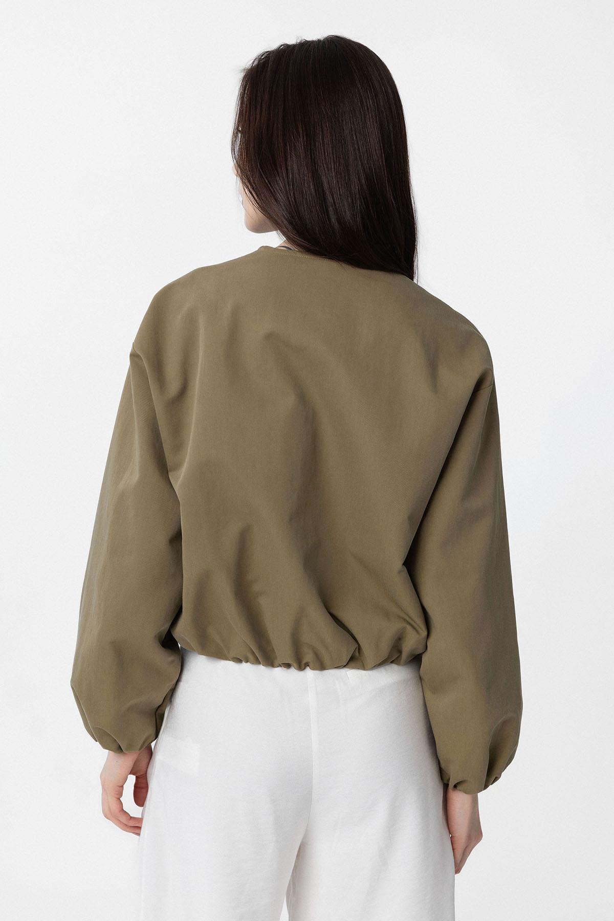 Antioch-Haki Crop Kadın Bomber Mont-Mont-4-Milagron.com