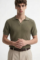 Antioch Haki Dokulu Polo Yaka Erkek T-Shirt