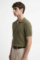 Antioch Haki Dokulu Polo Yaka Erkek T-Shirt