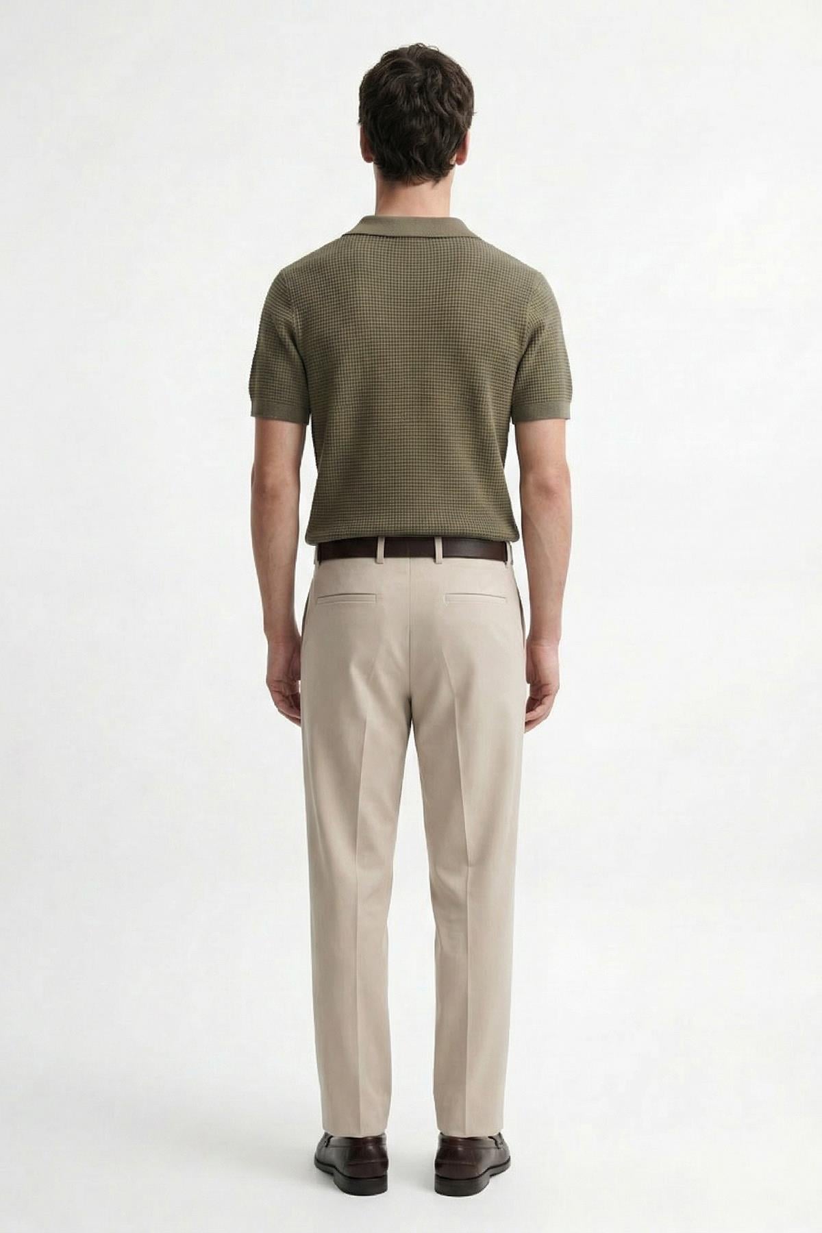 Antioch Haki Dokulu Polo Yaka Erkek T-Shirt
