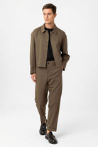 Antioch-Haki Gizli Düğme Mevsimlik Relax Fit Erkek Mont-Mont-2-Milagron.com