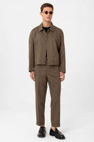 Antioch-Haki Gizli Düğme Mevsimlik Relax Fit Erkek Mont-Mont-4-Milagron.com