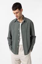 Antioch-Haki Kareli Erkek Rahat Kalıp Erkek Gömlek-Gömlek-3-Milagron.com