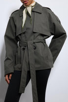 Antioch-Haki Kemerli Kısa Trençkot-Trençkot-8-Milagron.com