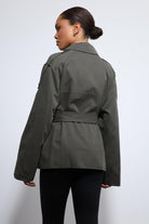 Antioch-Haki Kemerli Kısa Trençkot-Trençkot-9-Milagron.com