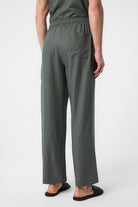 Antioch-Haki Keten Karışımlı Jogger Erkek Pantolon-Kumaş Pantolon-3-Milagron.com