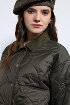 Antioch-Haki Kontrast Yaka Desenli Mont-Mont-4-Milagron.com