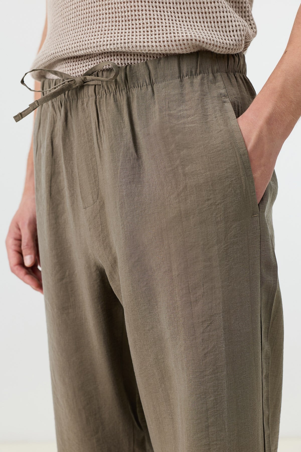 Antioch Haki Modal Karışımlı Relaxed Erkek Pantolon
