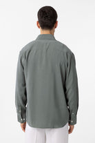 Antioch-Haki Modal Kumaş Relax Fit Erkek Gömlek-Gömlek-5-Milagron.com