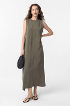 Antioch-Haki Modal Midi Kadın Elbise-Elbise-1-Milagron.com
