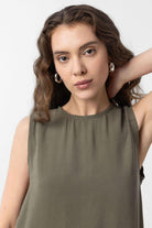 Antioch-Haki Modal Midi Kadın Elbise-Elbise-3-Milagron.com