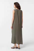 Antioch-Haki Modal Midi Kadın Elbise-Elbise-4-Milagron.com