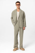 Antioch-Haki Oversize Astarsız Erkek Blazer Ceket-Ceket-3-Milagron.com