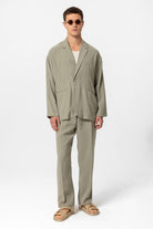 Antioch-Haki Oversize Astarsız Erkek Blazer Ceket-Ceket-5-Milagron.com