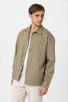 Antioch-Haki Pamuklu Relaxed Erkek Gömlek-Gömlek-2-Milagron.com