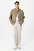 Antioch-Haki Pamuklu Relaxed Erkek Gömlek-Gömlek-5-Milagron.com
