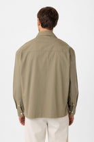 Antioch-Haki Pamuklu Relaxed Erkek Gömlek-Gömlek-6-Milagron.com
