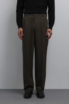 Antioch-Haki Relax Fit Baggy Pilili Erkek Pantolon-Kumaş Pantolon-1-Milagron.com