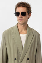 Antioch-Haki Relax Fit Diagonel İnce Erkek Blazer Ceket-Blazer Ceket-4-Milagron.com