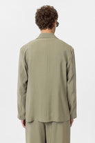 Antioch-Haki Relax Fit Diagonel İnce Erkek Blazer Ceket-Blazer Ceket-6-Milagron.com