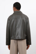 Antioch-Haki Relax Fit Erkek Deri Mont-Mont-7-Milagron.com