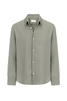 Antioch-Haki Relax Fit Keten Karışımlı Erkek Gömlek-Gömlek-5-Milagron.com